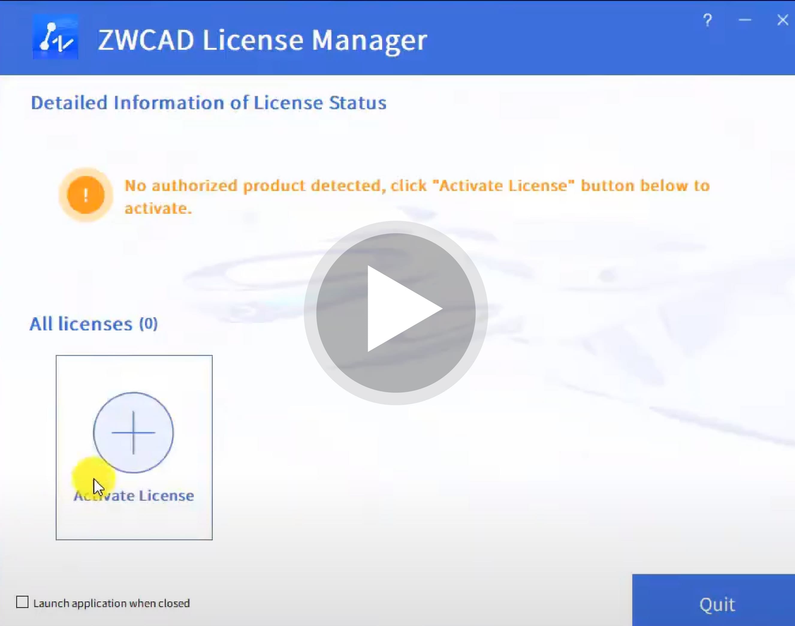 Video Dongle Licens ZWCAD