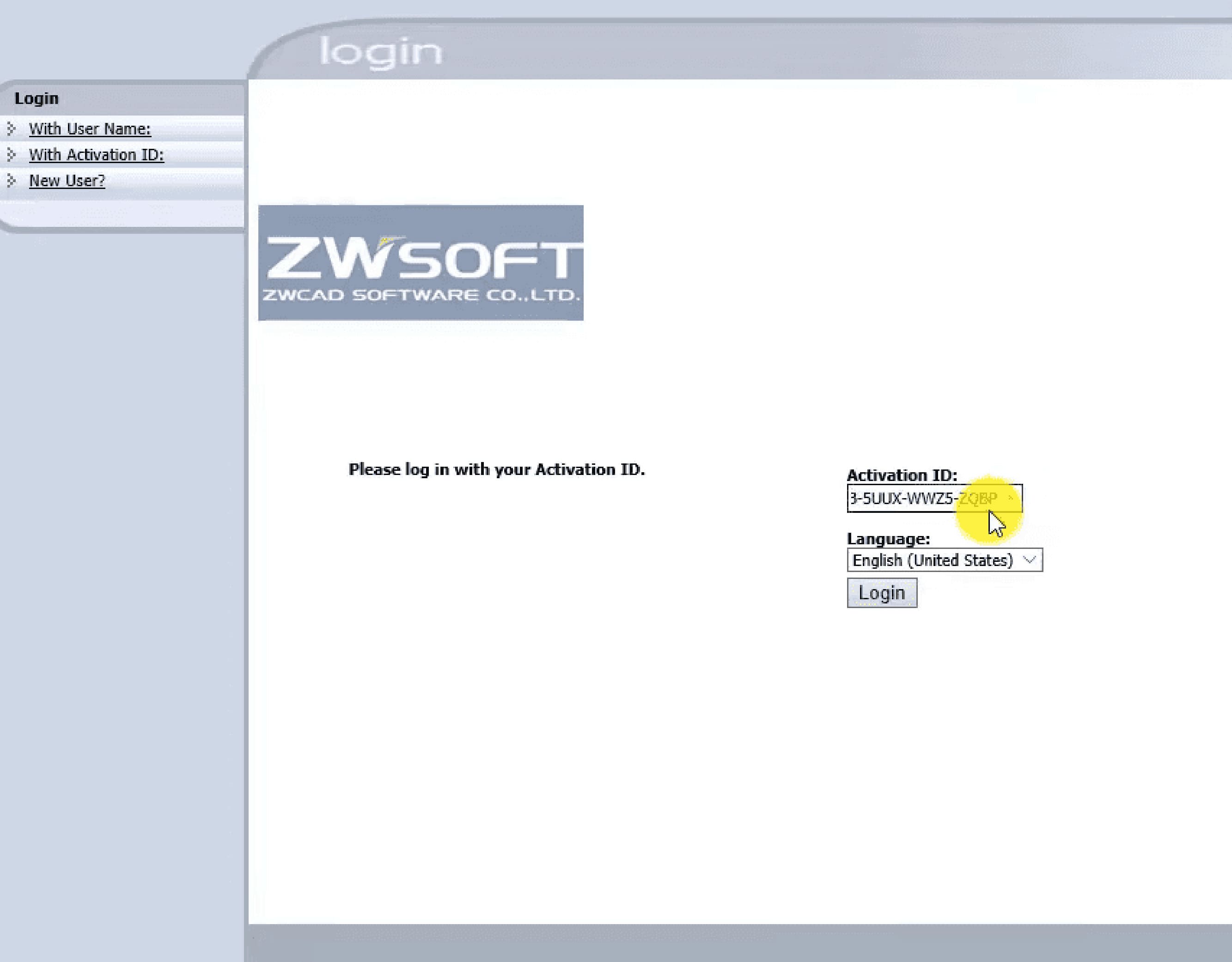 Activate License ZWCAD Get Response File