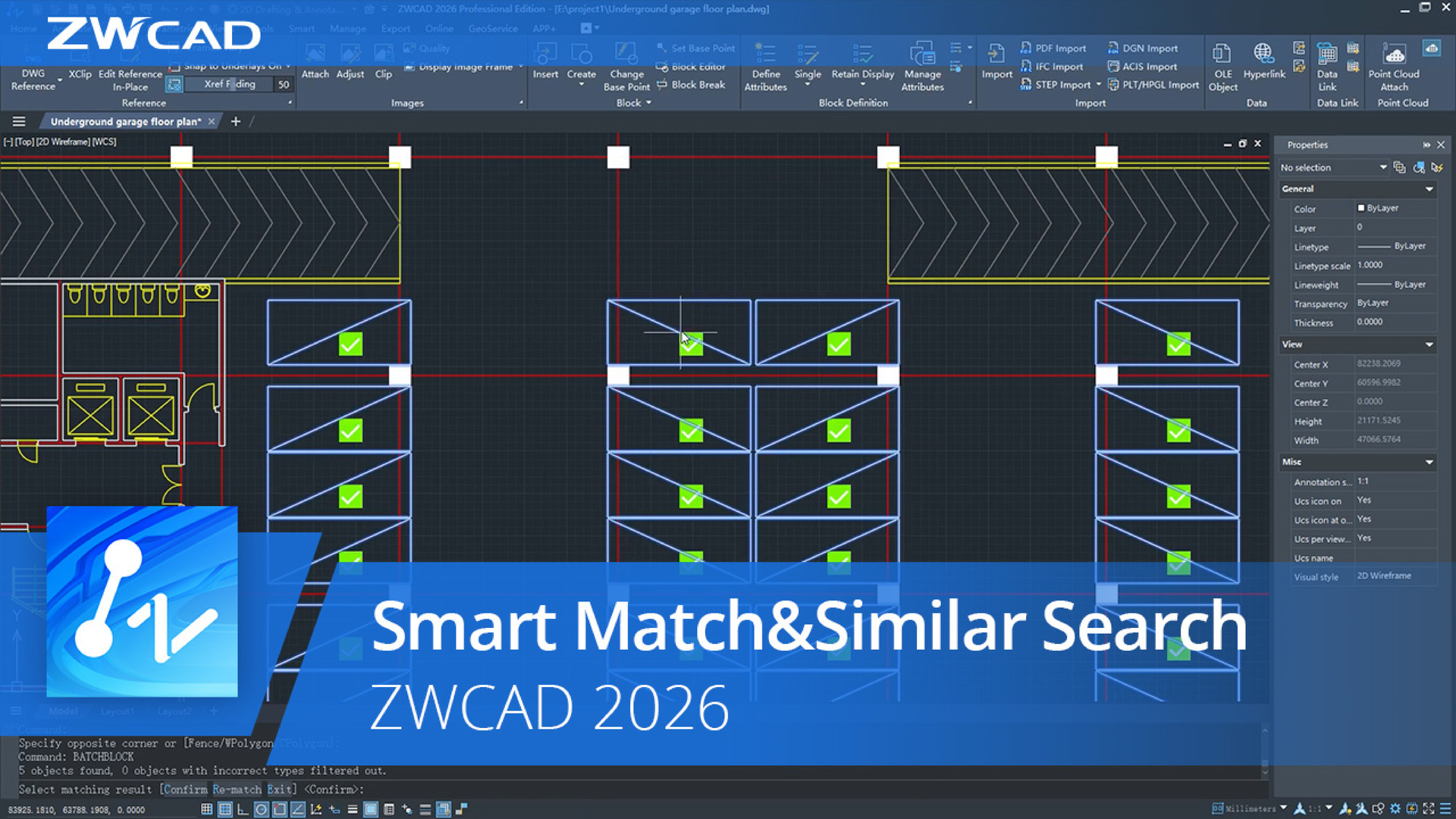 ZWCAD 2026 Smart Match & Similar Search